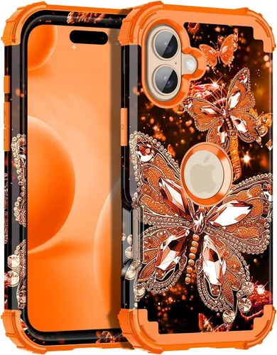 Vista 112 de Miqala Funda compatible con iPhone 8 Plus, iPhone 7 Plus, que brilla en la oscuridad, tres capas, resistente a los golpes, parachoques de plástico