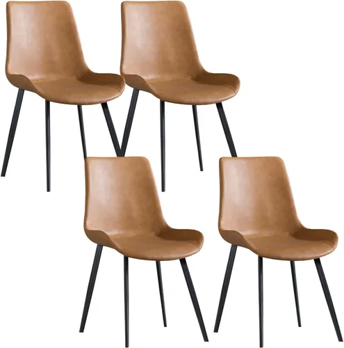 Vista 5 de ZckyCine Mesa de comedor moderna de mediados de siglo, juego de mesa de cocina de 5 piezas para 4 personas, mesa de comedor rectangular de madera
