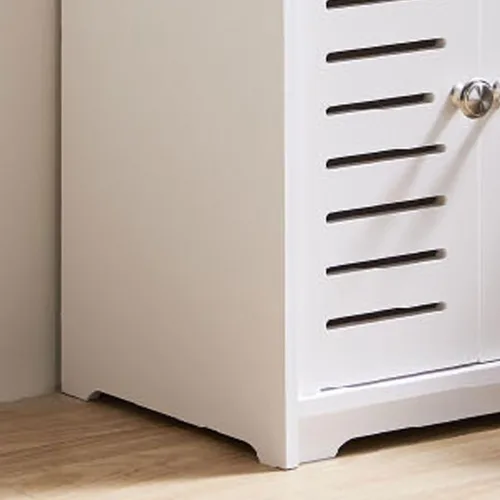Vista 8 de Kings Brand Furniture - Gabinete de almacenamiento para piso de baño, armario de inodoro lateral con puerta y estantes, color blanco