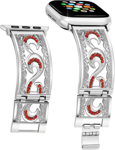 Vista 7 de Dressy Jewelry - Pulsera compatible con Apple Watch Band de 1.49, 1.57, 1.61, 1.65, 1.73 y 1.77 pulgadas, iWatch Series 9, 8, 7, 6, Ultra SE