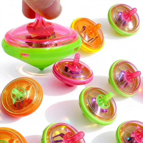 Vista 3 de PROLOSO 100 piezas iluminan para arriba Spinning Tops LED intermitentes con giroscopio