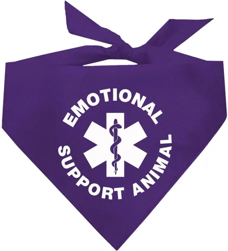 Vista 9 de Bandana para perro de apoyo emocional 100% algodón triángulo ajustable perro de servicio animal de trabajo asistencia negro, XS (209)