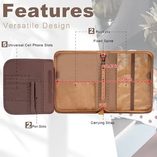 Vista 3 de GUEER Funda para Biblia para hombres, Portabiblia, Funda para Biblia Bolsa Organizadora de Transporte, con Cremallera y Bolsillos para Biblia