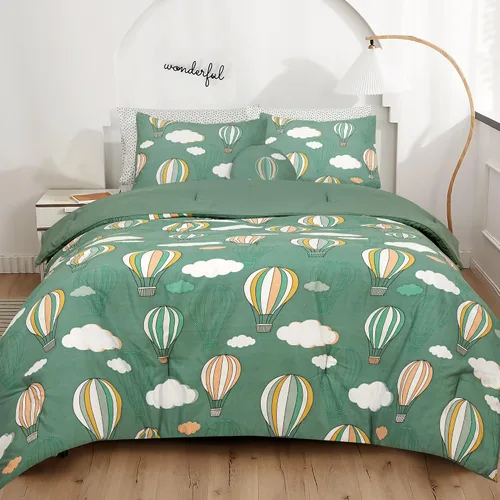 Vista 2 de ROYALE LINENS BIAB - Juego de ropa de cama estampada, 100% microfibra ultrasuave, 1 edredón y 1 funda de almohada estándar, tamaño Twin XL, ropa
