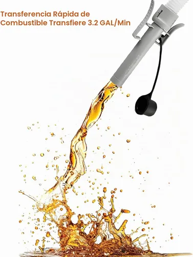 Vista 3 de Bomba de transferencia de combustible UPTIVAR alimentada por batería con sensor de parada automática, protección contra fugas (3.2 GPM), manguera