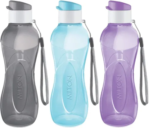 Vista 6 de MILTON Botella de agua para niños, reutilizable, a prueba de fugas, de plástico, de 12 onzas, boca ancha, botella grande para bebidas, sin BPA y sin