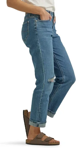 Vista 2 de Lee Jeans estilo boyfriend de talle medio para mujer