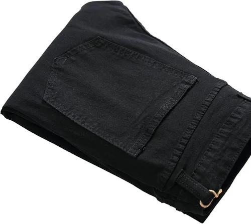Vista 3 de Pantalones de mezclilla ajustados para hombre, rasgados, elásticos, desgastados, pierna cónica, desgastados, pantalones de mezclilla para hombre