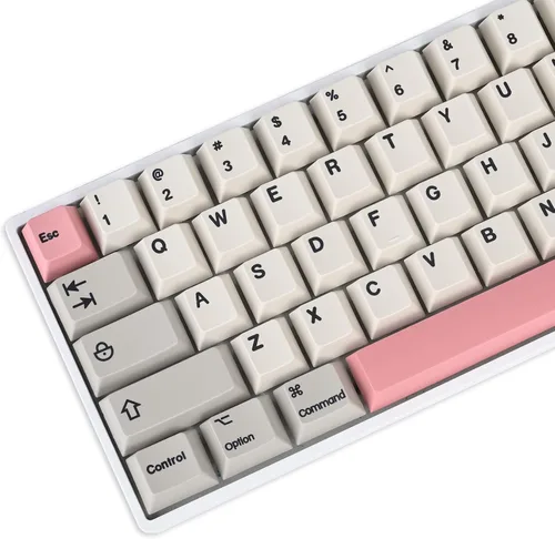 Vista 21 de Guffercty kred XDA Profile - Teclas negras minimalistas 75% Dye-sub PBT con teclas ISO para teclado mecánico MAC 60% 65% 75% 96% (muñeca negra)