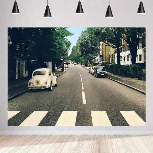 Vista 10 de Telón de fondo de banda musical para fotografía, fondo de calle de música retro de rock and roll, suministros de decoración de fiestas, accesorios