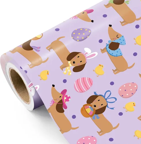 Vista 10 de WRAPAHOLIC Bookish Bunny - Rollo de papel de regalo, 17 pulgadas x 16.5 pies, conejo vintage con papel de regalo para niños y niñas, baby shower