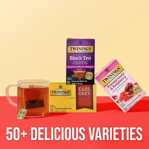 Vista 6 de Twinings Bolsas de té negro Blackcurrant Breeze envueltas individualmente, 20 unidades (paquete de 1), dulce, sabor picante, con cafeína, disfruta