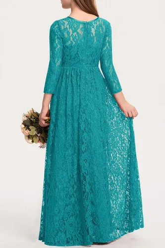 Vista 4 de HOSIKA Vestido elegante de encaje bohemio para niñas de 6 a 12 años