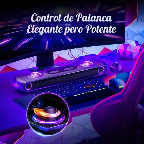 Vista 5 de OXS Thunder Pro Barra de sonido para gaming con sistema de sonido envolvente 5.1.2 Dolby Atmos, woofer incorporado, conexión Bluetooth múltiple, 3