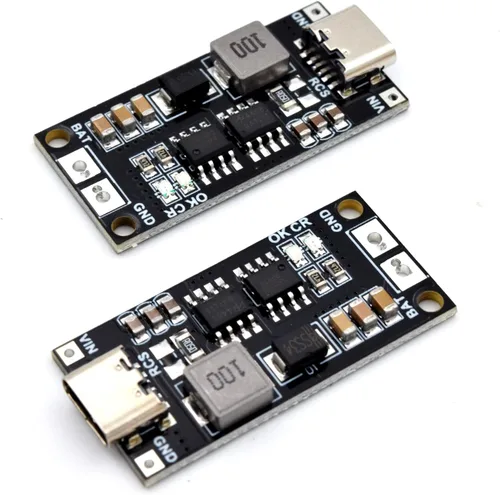 Vista 4 de Adeept Tipo-C USB-C 2S 2A 18650 21700 3.7V Módulo de carga de batería de litio Placa de carga Step-Up Boost Li-Po polímero USB C a 8.4V