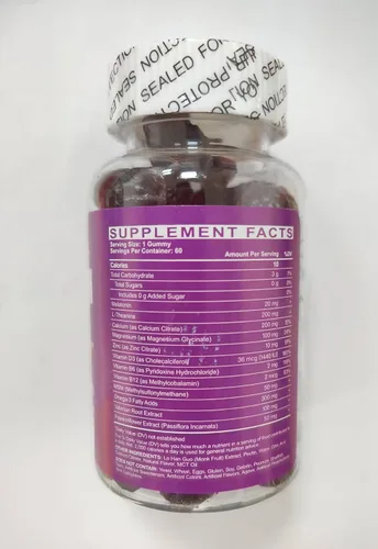 Vista 3 de Gomitas de melatonina de 20 mg para adultos, gomitas de melatonina de máxima fuerza con L-teanina, omega-3, D3 y zinc, sin hábito, veganas, sin OMG