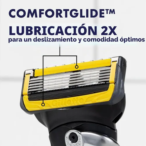 Vista 4 de Gillette ProGlide Shield Premium Edition Maquinillas de afeitar para hombres, 1 maquinilla de afeitar Gillette, 8 repuestos de cuchillas ProShield