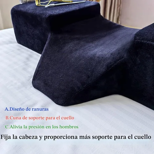Vista 7 de Almohada de pestañas para extensiones de pestañas, almohada ergonómica de Almohada de cabeza para amarre con organizadores laterales
