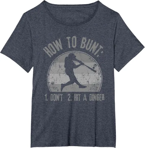 Vista 82 de Cómo Bunt Don't Hit A Dinger - Camiseta divertida de béisbol y sóftbol, Negro, S