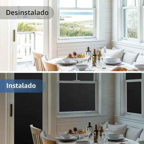 Vista 9 de rabbitgoo - Película opaca de privacidad para ventana, extraíble, bloqueo solar, revestimiento tintado para oscurecer la habitación, bloqueador