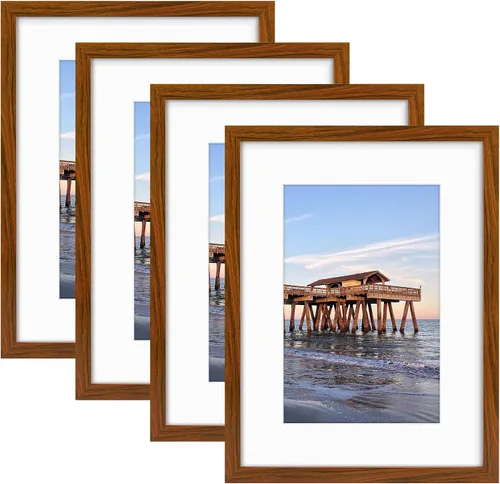 Vista 12 de Golden State Art, Portarretratos de 12 x 16 pulgadas, madera maciza con cristal real, para exhibir fotos de 8 x 12 pulgadas con paspartú o de 12 x