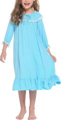 Vista 5 de Ekouaer Camisones suaves de princesa para dormir para niña