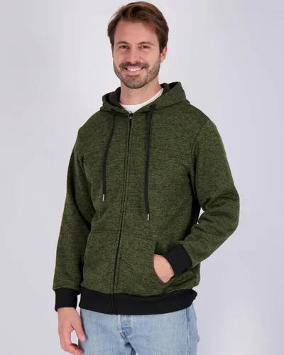Vista 4 de Paquete de 3 sudadera con capucha de manga larga y cremallera completa para hombre, chaqueta atlética (disponible en tallas grandes y altas)