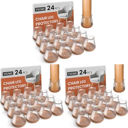 Vista 20 de 24 protectores de suelo para patas de silla para suelos de madera dura, cubiertas de silicona para proteger suelos de baldosas de madera, parte