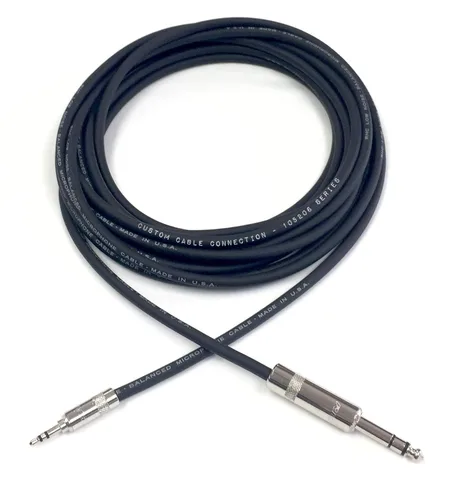Vista 2 de Custom Cable Connection Cable equilibrado TRS TRS de audio profesional de 75 pies (0.250 in) a 1/8 pulgadas (0.138 in)