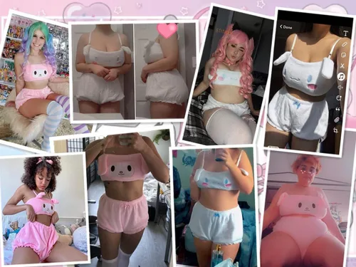Vista 5 de BZB Kawaii Anime Cute Pajamas Set for Women Sweet Lovely Velvet Tube Top and Shorts Sleepwear Suits