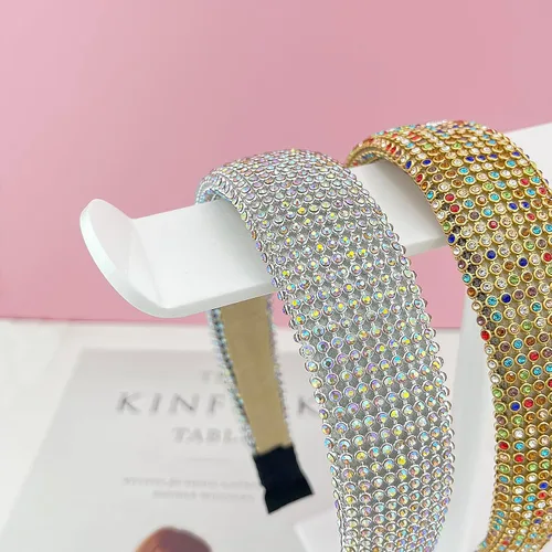 Vista 4 de Soporte para diadema, soporte organizador de diadema acrílica, almacenamiento de accesorios para el cabello (2 niveles y 2 paneles)