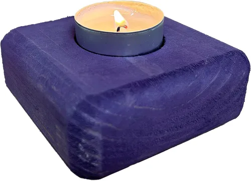 Vista 21 de Portavelas de madera para velas de té, 3.5 pulgadas, decoración del hogar de mesa (vela no incluida) (1, azul, barco)