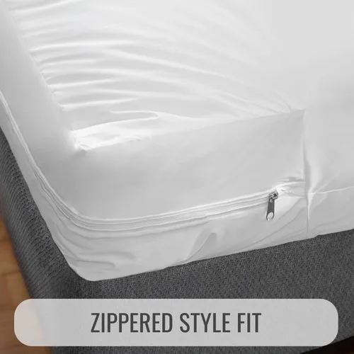 Vista 5 de DMI - Protector y funda de colchón impermeable. Sábana ajustable (bajera) contorneada para cama doble.