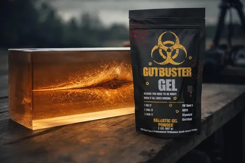 Vista 6 de Gutbuster - Polvo balístico de gel balístico para bricolaje, mezcla de gelatina balística de 2 libras, gel balístico ámbar transparente del FBI al