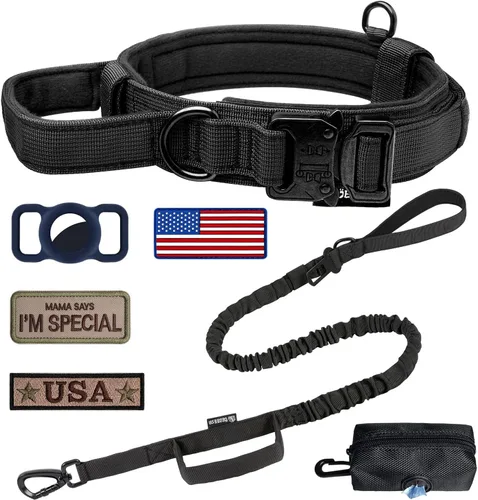 Vista 25 de Collar táctico para perro con asa, nailon resistente para perros