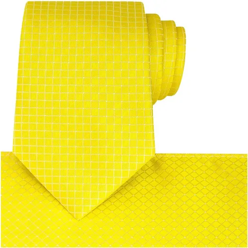 Vista 62 de KissTies Mens Checkered Tie Set Solid Color Festive Necktie + Pocket Square