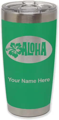 Vista 34 de LaserGram Taza aislada al vacío de 20 onzas, Aloha, grabado personalizado incluido (negro) Engraved Gift, Vacuum Insulated Stainless Steel, Laser