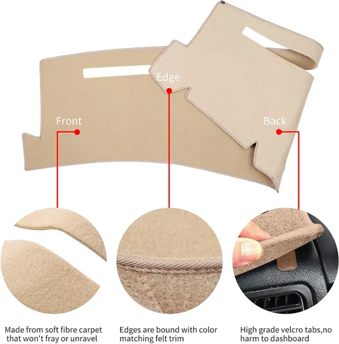 Vista 4 de Cubierta de salpicadero para Chevrolet Silverado 1500 2500 3500 1999-2006 Avalanche Chevy Tahoe Suburban GMC Sierra Yukon cubierta de tablero Beige