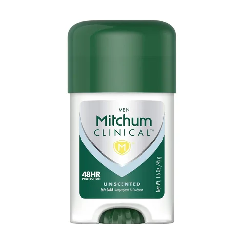 Vista 2 de Mitchum Desodorante antitranspirante sólido suave clínico para hombres, sin perfume, 1.6 onzas