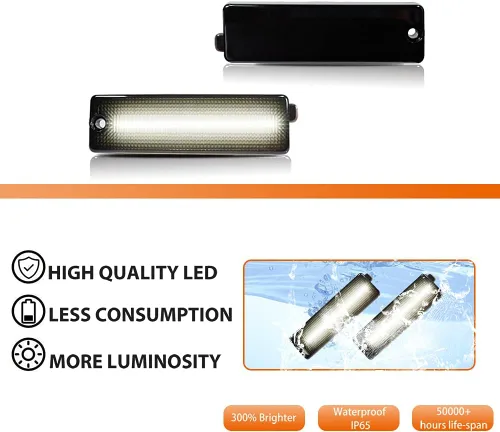 Vista 2 de ADIIL Lentes ahumadas oscuras ámbar LED de señalización de luz de señal de parachoques reflector, juego de lámparas reflectoras compatibles