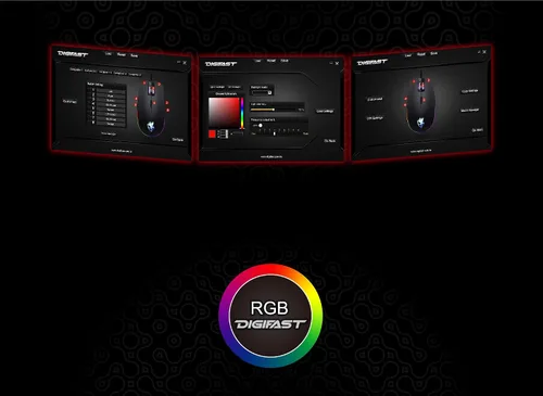 Vista 4 de Digifast Nightfall RGB Gaming Mouse NF24 RF inalámbrico Óptico 800DPI ratón