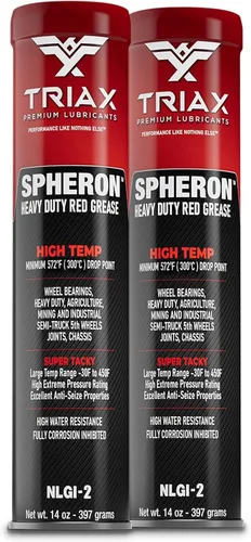 Vista 10 de TRIAX Grasa Spheron, súper resistente, roja, alta temperatura, ultra pegajosa, presión extrema, prácticamente impermeable; para quinta rueda