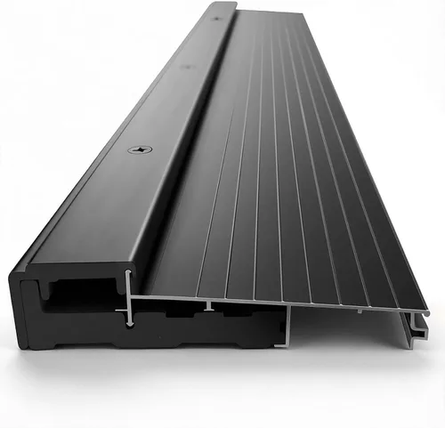 Vista 4 de Umbral de puerta exterior de aluminio ajustable de 36 pulgadas, bandeja para umbral de puerta abatible de 4-9/16 pulgadas, aluminio negro