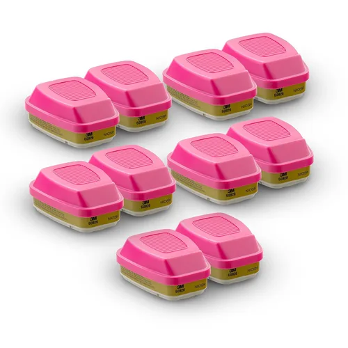 Vista 2 de 3M 60926 P100 - Cartuchos multigas/vapor (5 pares, 10 filtros) para respiradores 3M 6000, 6500, 7500, 7800S, FF-400 y Scott AV-3000 (SureSeal/HT)
