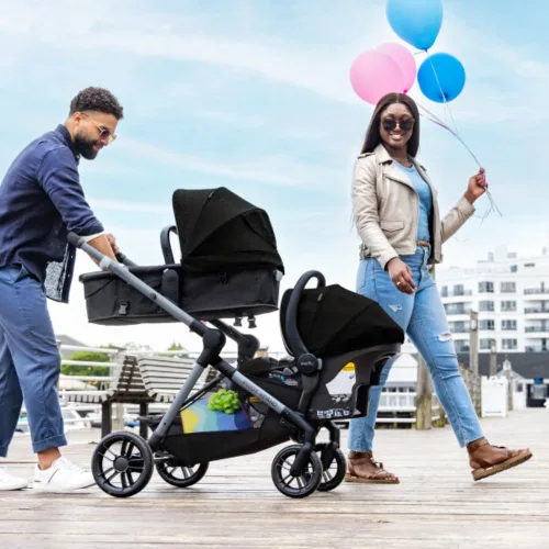 Vista 11 de Sistema de transporte modular Evenflo Pivot Xpand con asiento de coche para bebé LiteMax (Negro Ayrshire)