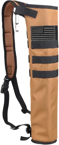 Vista 14 de Carcaj de flechas de tiro con arco ligero para la espalda de doble uso plegable compacto con sistema Molle colgado para tiro al blanco