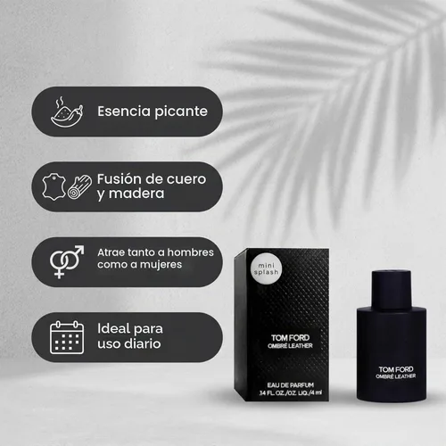 Vista 4 de Tom Ford Ombre Leather Eau de Parfum Mini 0.14 onzas líquidas 4ml botella de rociado en caja