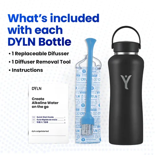 Vista 7 de DYLN - Botella de agua de hidrógeno Crea agua alcalina hidratante rica en hidrógeno hasta 9 pH Botella de agua de acero inoxidable aislada al