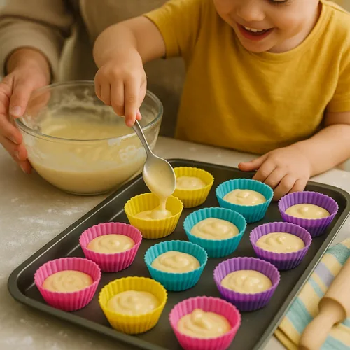 Vista 5 de Mrs. Anderson's Baking Tazas de silicona para muffins Marrón