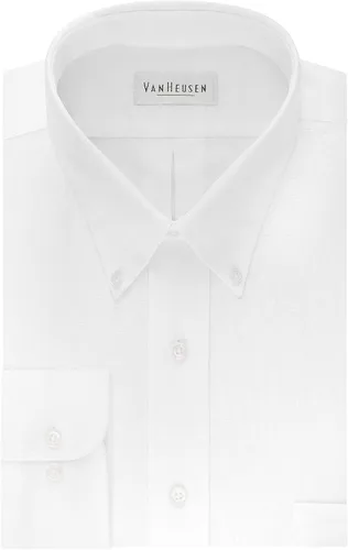 Vista 3 de Van Heusen Camisa de vestir para hombre, corte regular Oxford lisa, cuello con botones